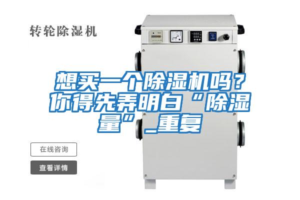 想買一個(gè)除濕機(jī)嗎？你得先弄明白“除濕量”_重復(fù)