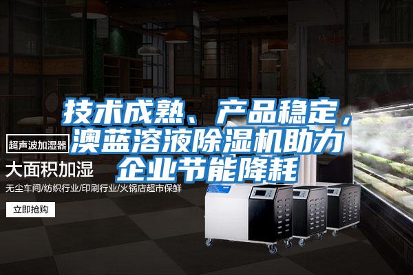 技術成熟、產品穩定，澳藍溶液除濕機助力企業節能降耗