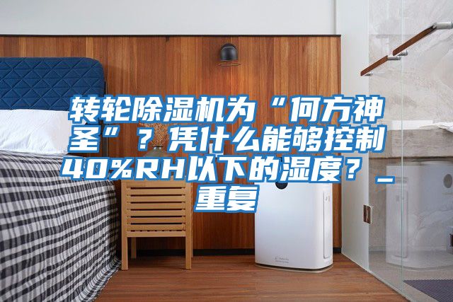轉(zhuǎn)輪除濕機(jī)為“何方神圣”？憑什么能夠控制40%RH以下的濕度？_重復(fù)